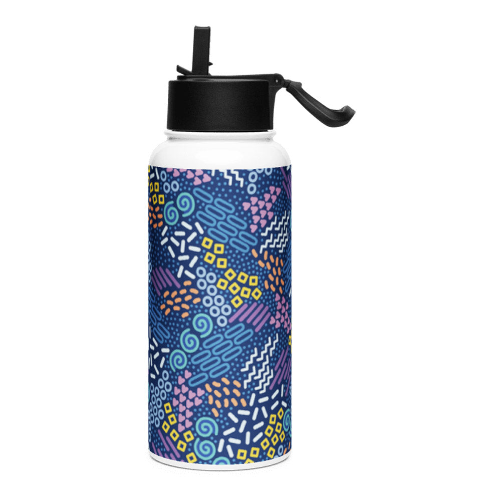 Mosaic Motif KSV 5 Stainless Steel Water Bottle with a Straw Lid