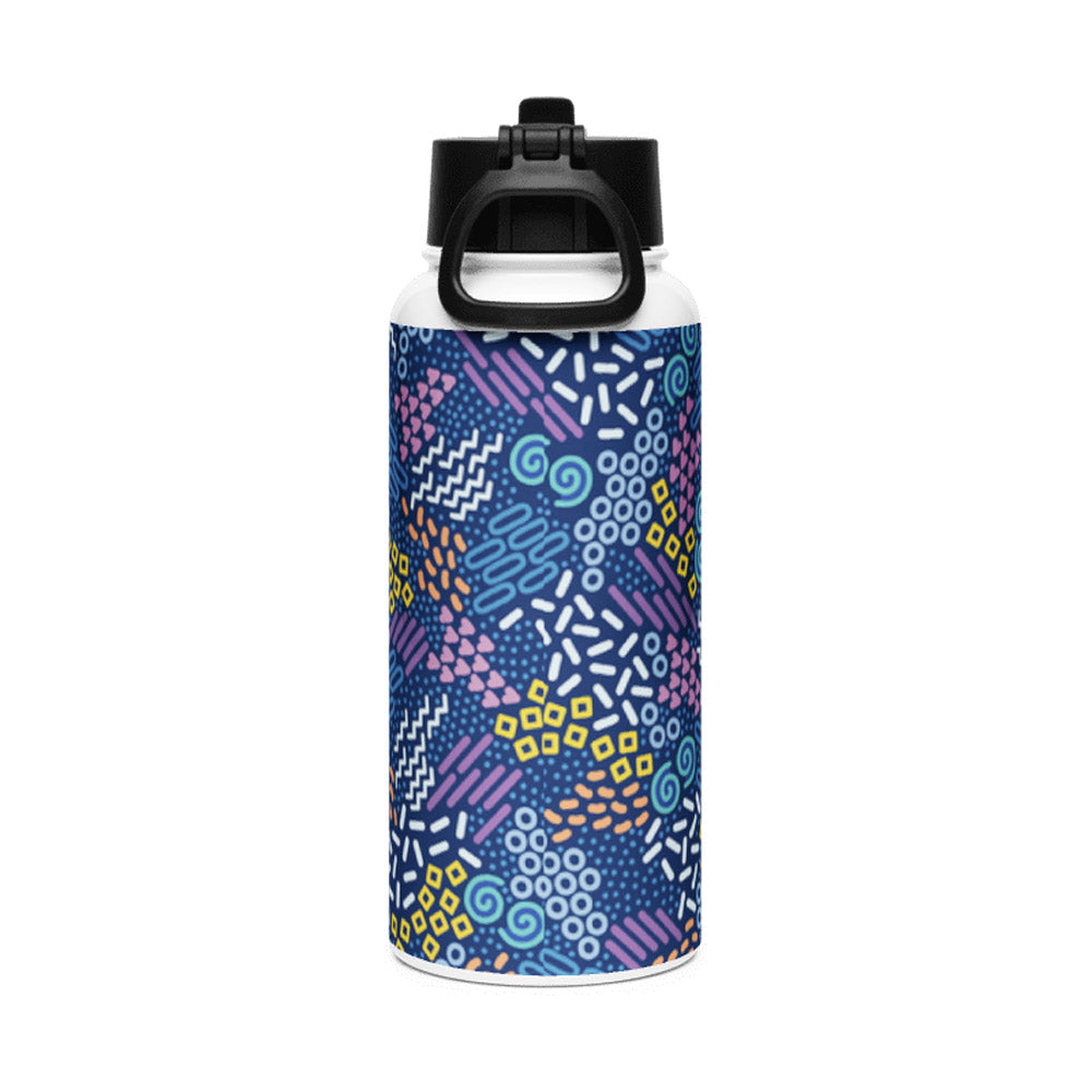 Mosaic Motif KSV 5 Stainless Steel Water Bottle with a Straw Lid